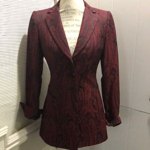 Red and black paisley with a bit of shimmer